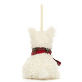 TERRIER KREMOWY pluszowa zawieszka na choinkę 11 cm