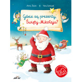 GDZIE SĄ PREZENTY, ŚWIĘTY MIKOŁAJU książka kartonowa z okienkami Anna Taube wyd. JupiJo 2+