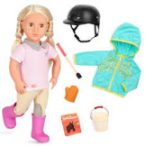 TAMERA duża lalka dżokejka blondynka z akcesoriami, ZGINANE ŁOKCIE i KOLANA 46 cm