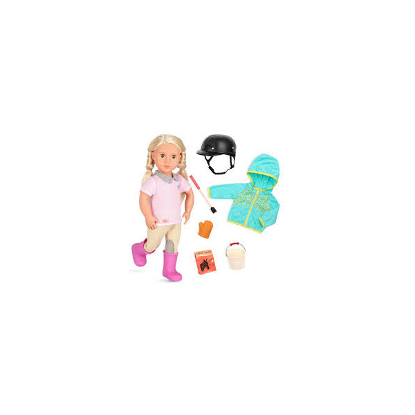 TAMERA duża lalka dżokejka blondynka z akcesoriami, ZGINANE ŁOKCIE i KOLANA 46 cm