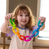 PÓŁOKRĄGŁE KLOCKI innowacyjne przyssawki 20 el. Plip Links Fat Brain Toy 3+