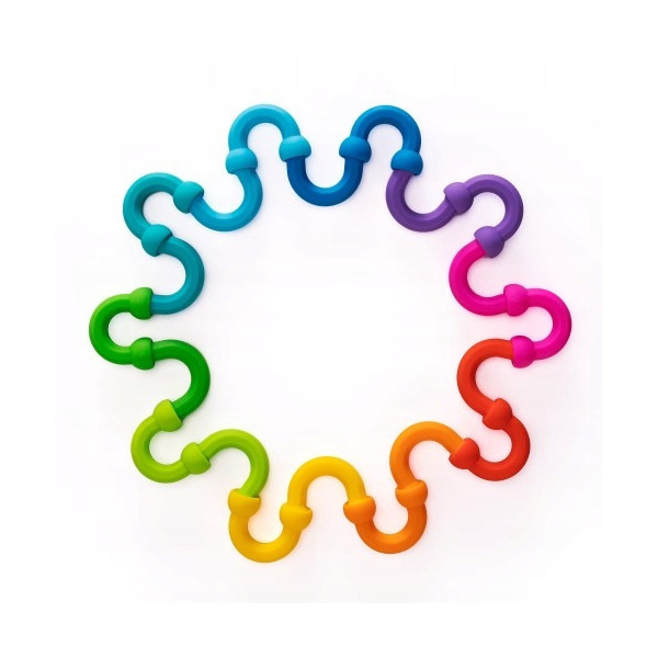 PÓŁOKRĄGŁE KLOCKI innowacyjne przyssawki 20 el. Plip Links Fat Brain Toy 3+