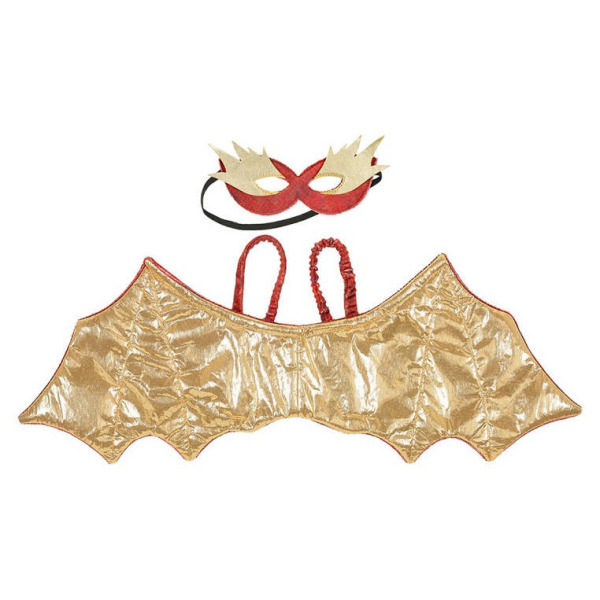 CZERWONY SMOK skrzydła i maska karnawałowa