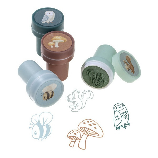 PIECZĄTKI Z TUSZEM zestaw 16 sztuk Forest Friends
