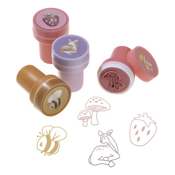 PIECZĄTKI Z TUSZEM zestaw 16 sztuk Fairy Garden