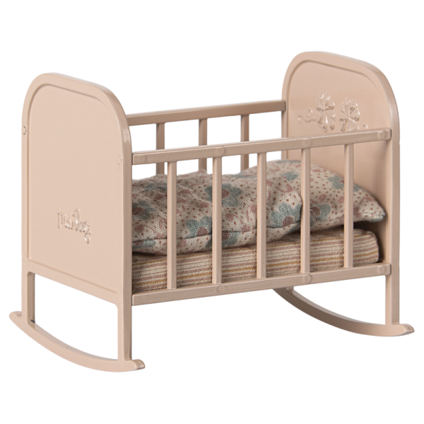 METALOWA KOŁYSKA vintage z akcesoriami Różowa