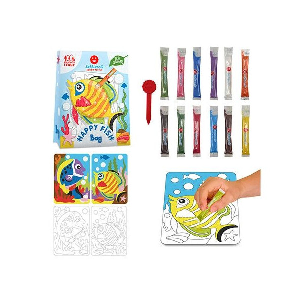 KOLOROWE RYBKI zestaw kreatywny do kolorowania piaskiem Sabbiarelli Bag