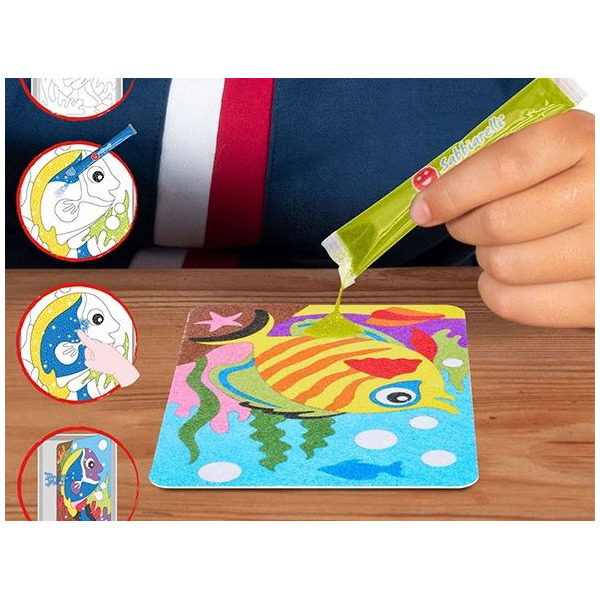 KOLOROWE RYBKI zestaw kreatywny do kolorowania piaskiem Sabbiarelli Bag