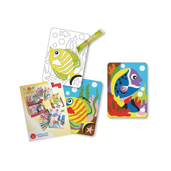 KOLOROWE RYBKI zestaw kreatywny do kolorowania piaskiem Sabbiarelli Bag