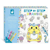 NAUKA RYSOWANIA krok po kroku zestaw kreatywny z brokatowymi markerami 20 rysunków i kolorowanek