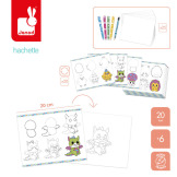 NAUKA RYSOWANIA krok po kroku zestaw kreatywny z brokatowymi markerami 20 rysunków i kolorowanek