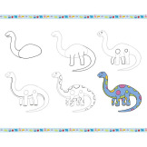 NAUKA RYSOWANIA krok po kroku zestaw kreatywny z brokatowymi markerami 20 rysunków i kolorowanek