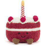CHERI czerwony torcik ze świeczką przytulanka 13 cm