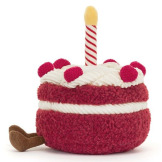 CHERI czerwony torcik ze świeczką przytulanka 13 cm