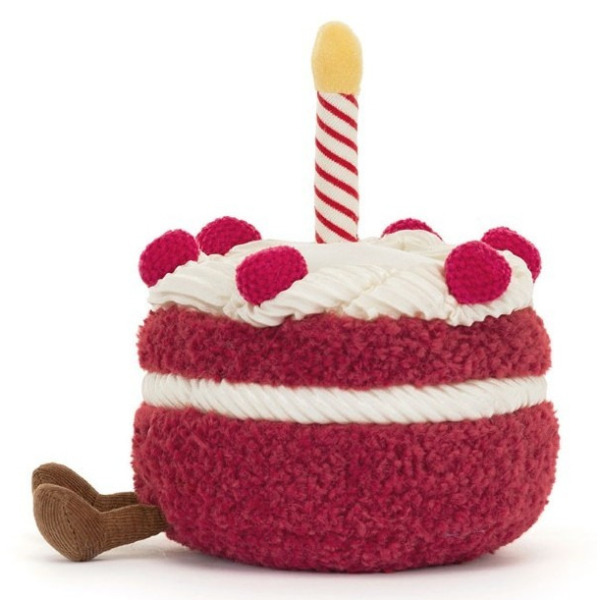 CHERI czerwony torcik ze świeczką przytulanka 13 cm