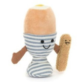 WESOŁE JAJKO NA MIĘKKO w kieluszku zabawna przytulanka 16 cm