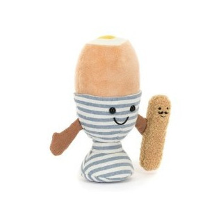 WESOŁE JAJKO NA MIĘKKO w kieluszku zabawna przytulanka 16 cm