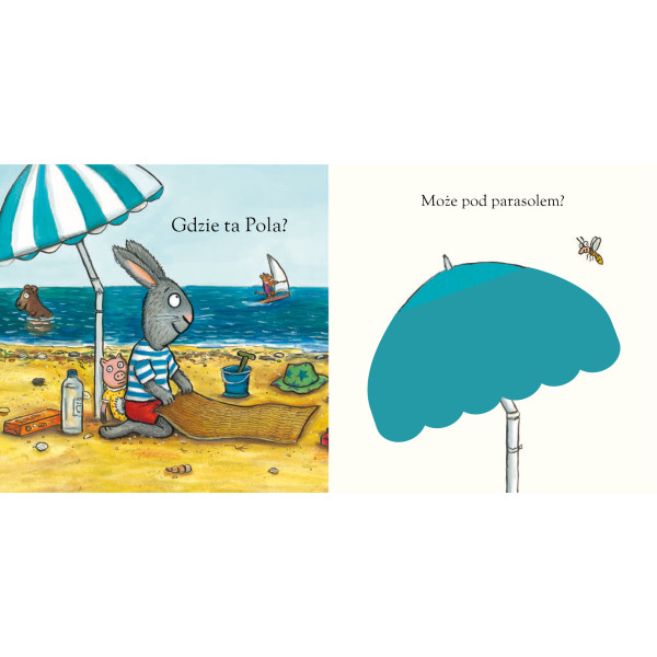 A KUKU! NA PLAŻY. POLA I PIOTRUŚ książeczka sensoryczna Axel Scheffler