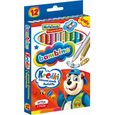KREDKI OŁÓWKOWE w drewnianej oprawie 12 kolorów Z TEMPERÓWKĄ Bambino