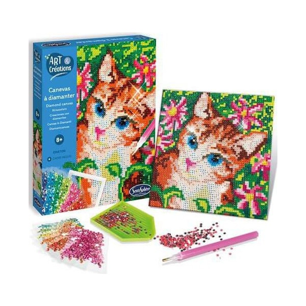 KOTEK obrazek do ozdabiania cyrkoniami zestaw kreatywny SentoSphere 8+