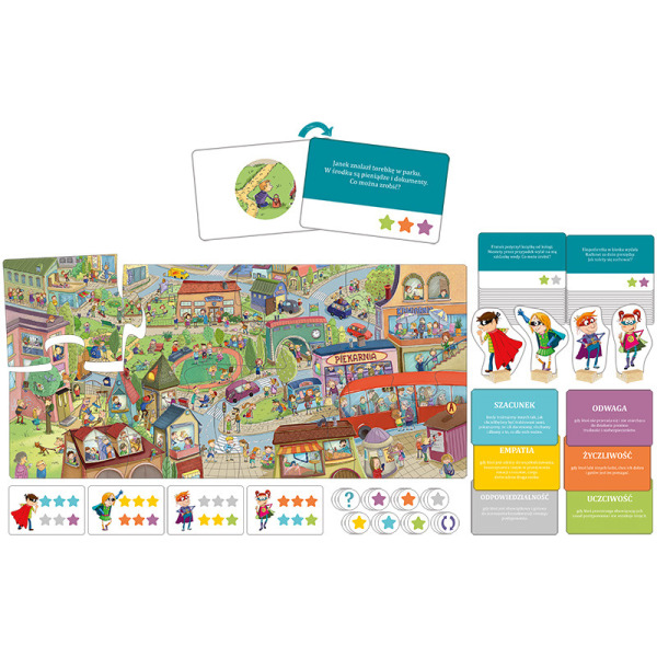 WARTOŚCI MAJĄ MOC rodzinna gra planszowa Kukuryku 7+