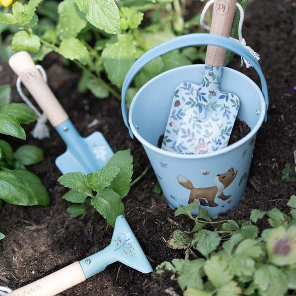 ZESTAW NARZĘDZI OGRODOWYCH metalowe łopatki i grabki Forest Friends