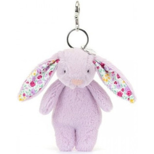 KRÓLICZEK Z KWIECISTYMI USZAMI fioletowa zawieszka breloczek Blossom Bunny 17 cm