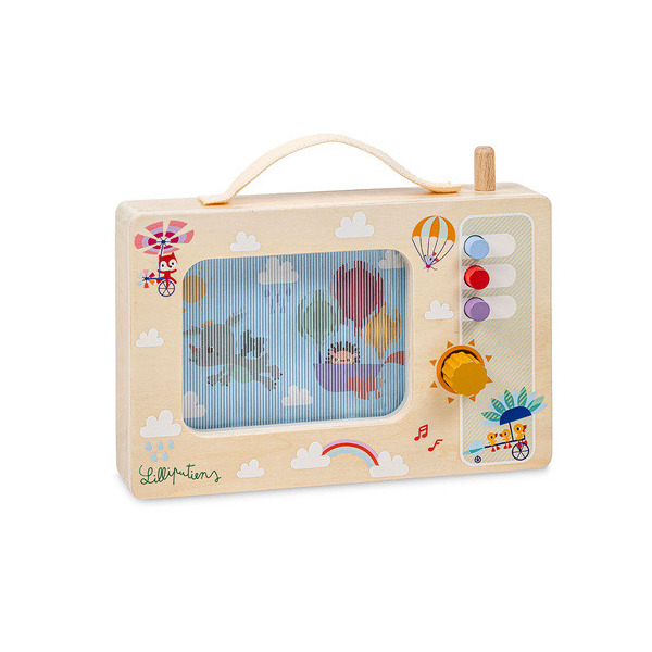 TELEWIZOR drewniana animowana pozytywka Smok Joe