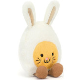 WESOŁE JAJKO Z USZAMI KRÓLICZKA kremowa przytulanka Amuse 14 cm