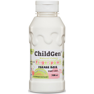 BIAŁA FARBA DO MALOWANIA PALCAMI łatwozmywalna 350 ml w butelce ChildGen 2+