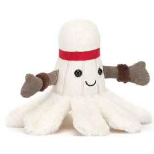 WESOŁA LOTKA DO BADMINTONA kremowa przytulanka 15 cm