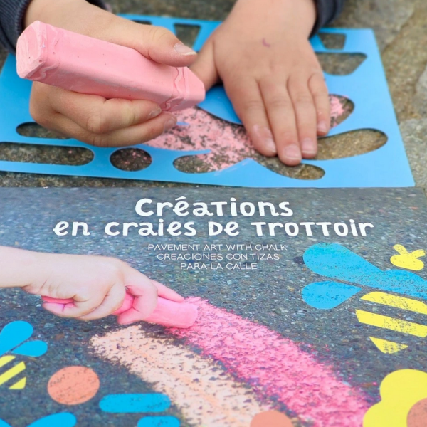 ZESTAW KREATYWNY z kredą chodnikową i szablonami Auzou 3+