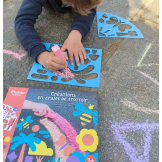 ZESTAW KREATYWNY z kredą chodnikową i szablonami Auzou 3+