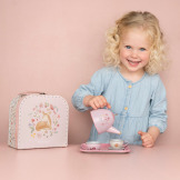 SERWIS DO HERBATY W WALIZECZCE metalowy zabawa w dom 6 el. Fairy Garden