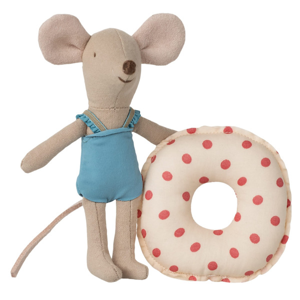 MYSZKA PLAŻOWA młodsza siostra z kołem dmuchanym w czerwone kropeczki