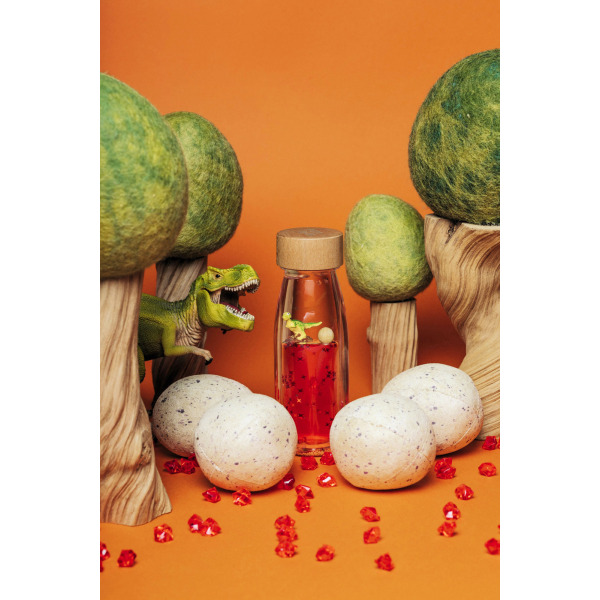 T-REX dwufazowa butelka sensoryczna do zabawy MOVE pomarańczowa dinozaur