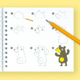 ZWIERZĄTKA zestaw do nauki rysowania