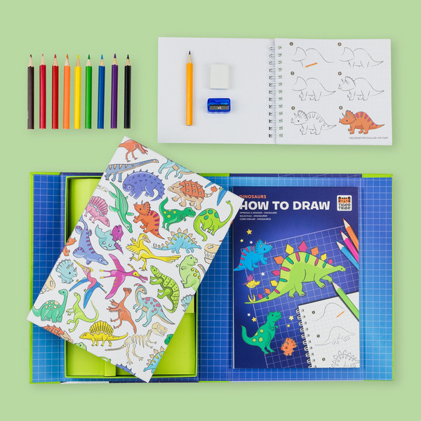 DINOZAURY zestaw do nauki rysowania