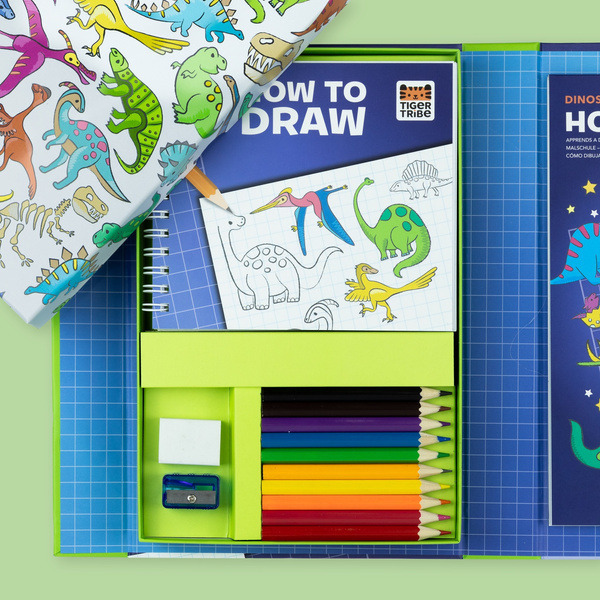 DINOZAURY zestaw do nauki rysowania