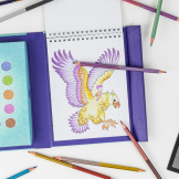 NAUKA BLENDOWANIA I CIENIOWANIA zestaw do rysunku kredki metaliczne