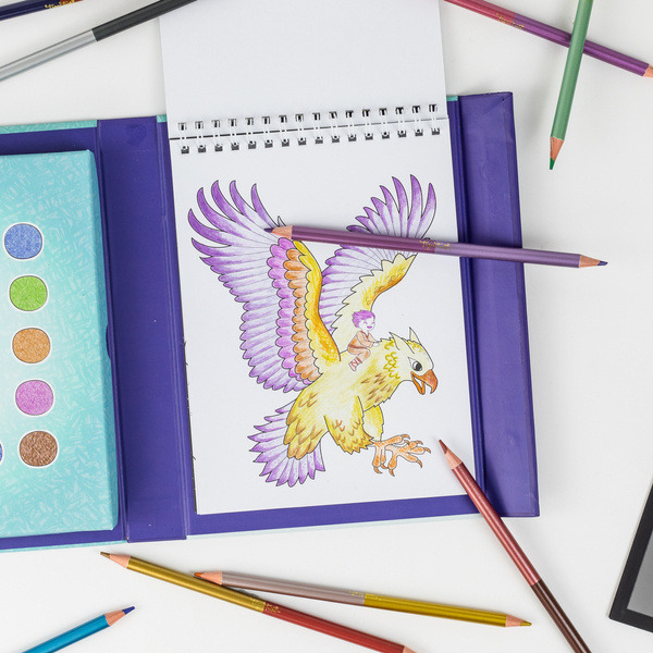 NAUKA BLENDOWANIA I CIENIOWANIA zestaw do rysunku kredki metaliczne