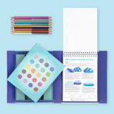 NAUKA BLENDOWANIA I CIENIOWANIA zestaw do rysunku kredki metaliczne