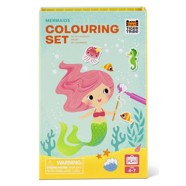 SYRENKI zestaw kolorowanek z pisakami i naklejkami zestaw kreatywny Tiger Tribe 4+