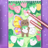 KRAINA WRÓŻEK zestaw błyszczących kolorowanek z pisakami zestaw kreatywny