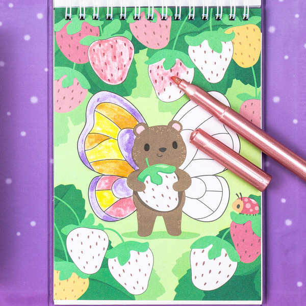 KRAINA WRÓŻEK zestaw błyszczących kolorowanek z pisakami zestaw kreatywny