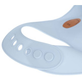 SMILE niebieski silikonowy śliniak z kieszonką Happy Rascals sky blue