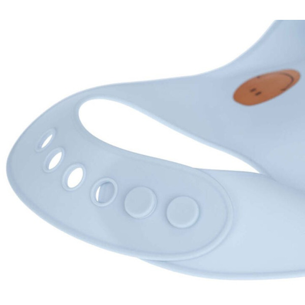 SMILE niebieski silikonowy śliniak z kieszonką Happy Rascals sky blue