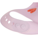 HEART różowy silikonowy śliniak z kieszonką Happy Rascals lavender