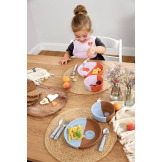 HEART różowy silikonowy śliniak z kieszonką Happy Rascals lavender