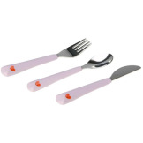 HEART zestaw sztućców ze stali nierdzewnej 3-częściowy, widelec, łyżka, nóż Happy Rascals lavender